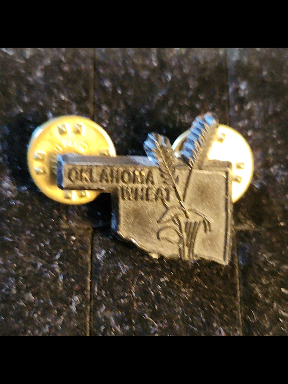 Oklahoma Wheat State Lapel Pin - Black